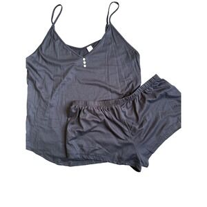 Flora by Flora Nikrooz Gray Camisole and Shorts Pajama Set Small Loungewear